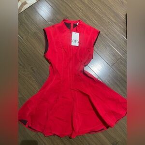 Zara Red Sleeveless Dress